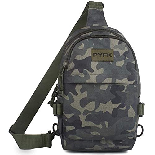 PYFK Camo Sling Backpack for Men  Small Crossbody Shoulder Sling Bag  Mini Backpack for Outdoor Traveling Hiking Cycling Gym