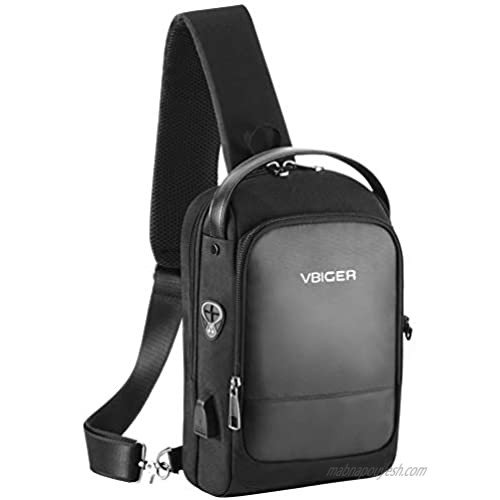 VBG VBIGER Sling Bag Crossbody Bag Chest Bag Multipurpose Daypacks for Men & Women with USB Charging Port  Traveling  Shopping  Hiking  Black