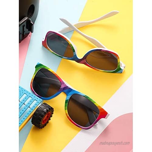 10 Pairs Rainbow Sunglasses Retro Sunglasses Classic 80s Square Sunglasses for Party Celebration Favors (Style 1)