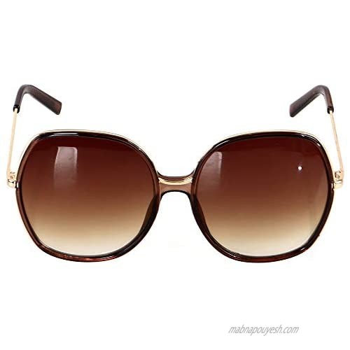 ANDWOOD Oversized Sunglasses Big Large Women Square Wide Black Brown Retro Trendy Pink