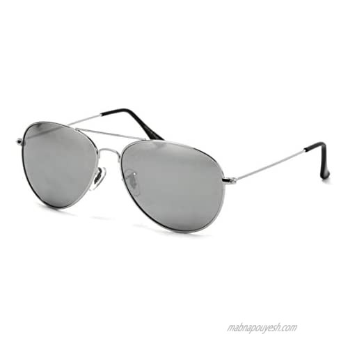 Aviator Full Silver Mirror Metal Frame Sunglasses
