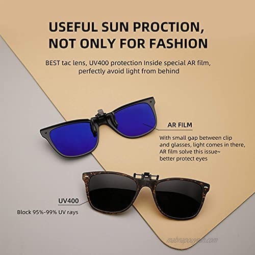 BAUHAUS Polarized Clip on Sunglasses for Men & Women UV Protection with Flip Up Anti Glare Fishing Driving Glasses …