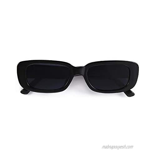 BOJOD Rectangle Sunglasses for Women Men Fashion Trendy Chunky Frame 90s Rectangle Sunglasses