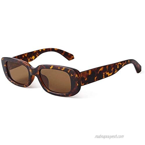 BTHS Rectangle Sunglasses for Women Retro Driving Glasses 90’s Vintage Fashion Narrow Square Frame UV400 Protection （2pc）