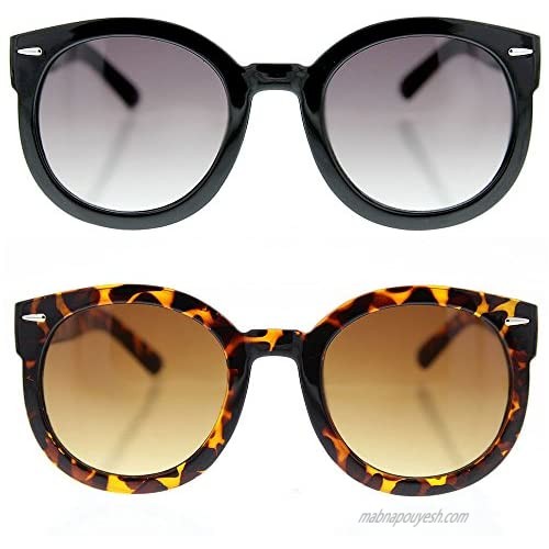 grinderPUNCH Women's Designer Inspired Oversized Round Circle Sunglasses Mod Fashion