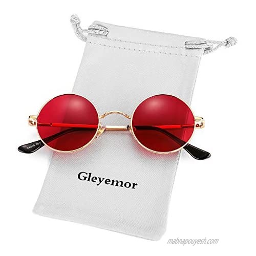 John Lennon Glasses - GLEYEMOR Polarized Round Sunglasses for Men Women Hippie Circle Sunglasses