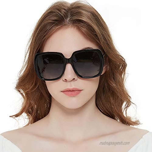 MuJaJa Oversized Square Suglasses for Women Polarized  Fashion Vintage Classic Shades for Outdoor UV Protection