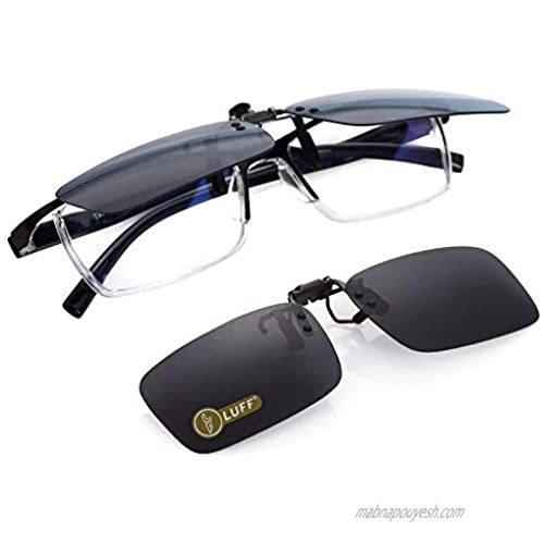 Polarized Clip on Sunglasses for Prescription/Myopia Eyeglasses Outdoor/Driving
