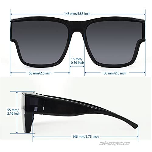 PSI Premium Wrap Sunglasses Solar Shield Sunglasses Sunglasses Fit over Glasses for Women and Men UV400 Protection HD for Driving