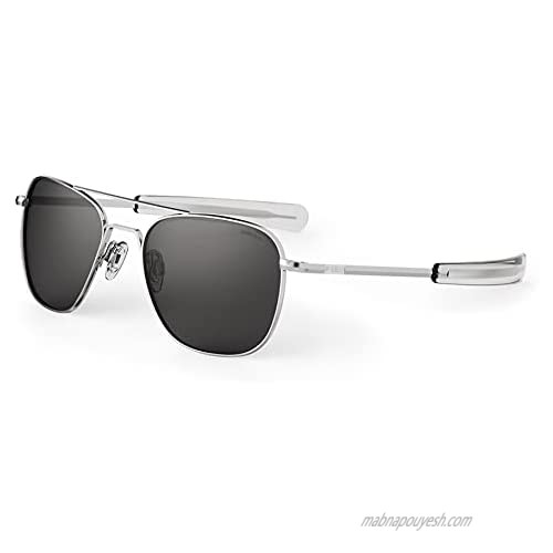 Randolph USA | Bright Chrome Classic Aviator Sunglasses for Men or Women 100% UV