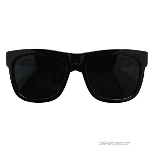 ShadyVEU Classic Round Blacked Out Super Dark Black Migraine Reliefe Oversize Retro Basik Unisex 80s Sunglasses