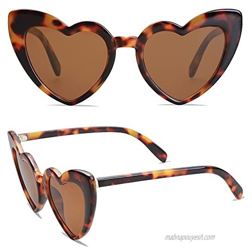 SOJOS Heart Shaped Sunglasses Clout Goggle Vintage Cat Eye Mod Style Retro Glasses Kurt Cobain SJ2062