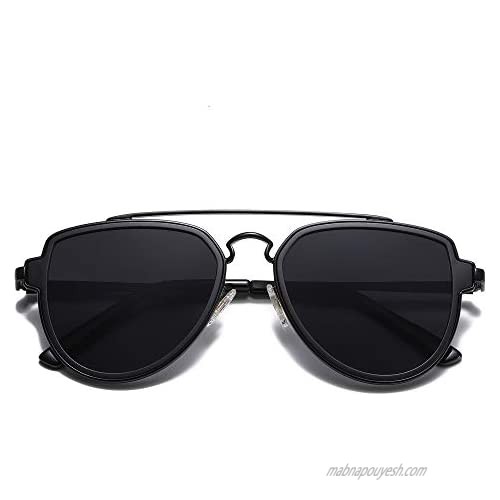 SOJOS Polarized Double Bridge Aviator Sunglasses for Men Women Mirrored Lens SJ1051