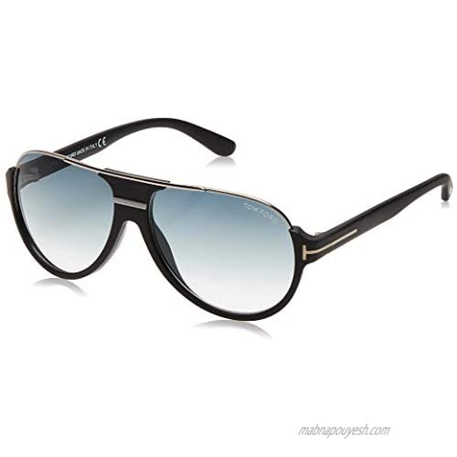 Tom Ford Men's Dimitry Aviator Sunglasses in Matte Black Gradient Blue FT0334 02W 59