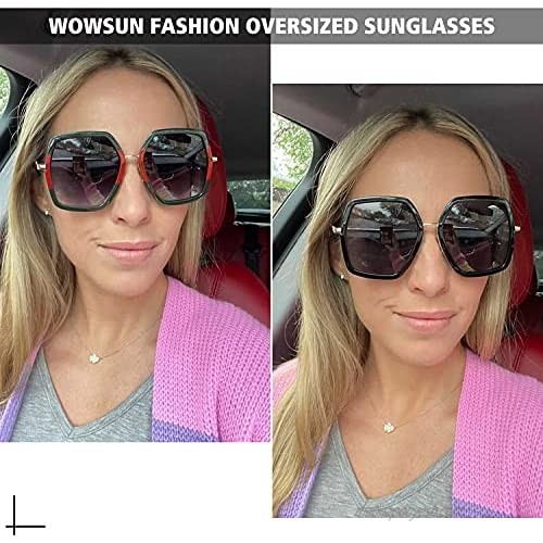 WOWSUN Oversized Big Fashion Sunglasses For Women Irregular Fashion Shades