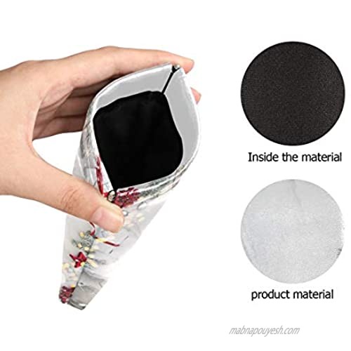 AGONA Winter Christmas Holiday White Marble Sunglasses Pouch Squeeze Top Eyeglasses Goggles Case Holders Portable PU Leather Sunglasses Case Bag Phone Sleeves for Women Ladies Girls