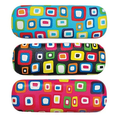 Children's Small Hard Shell Eyeglass Case Kid's Glasses Case Colorful Squares