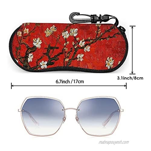 Eyeglasses Case Portable Sunglasses Soft Case Neoprene Glasses Case with Carabiner Zipper