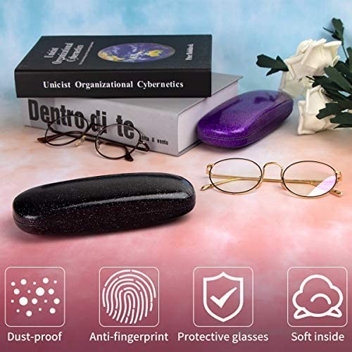 Hard Shell Shiny Glasses Cases Eyeglasses Sunglasses Case with Matching Cleaning Cloth
