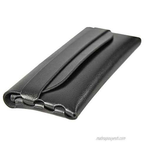HOME- X Set of 2 Soft Fold-Over Eyeglass Cases Reading Glasses Cases Eyeglass Pouches Set of 2 6 ¾ L x 3 ¼ W x 1 H Black