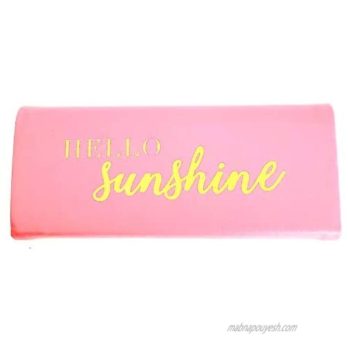 Hot Pink Faux LeatherHello Sunshine Sunglass Case Expandable or Folds Flat