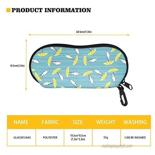 JOAIFO Soft Sunglasses Soft Case Unisex Portable Eyeglasses Box Lightweight Glasses Pouch with Hook & Zipper Protector