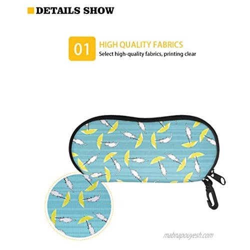 JOAIFO Soft Sunglasses Soft Case Unisex Portable Eyeglasses Box Lightweight Glasses Pouch with Hook & Zipper Protector