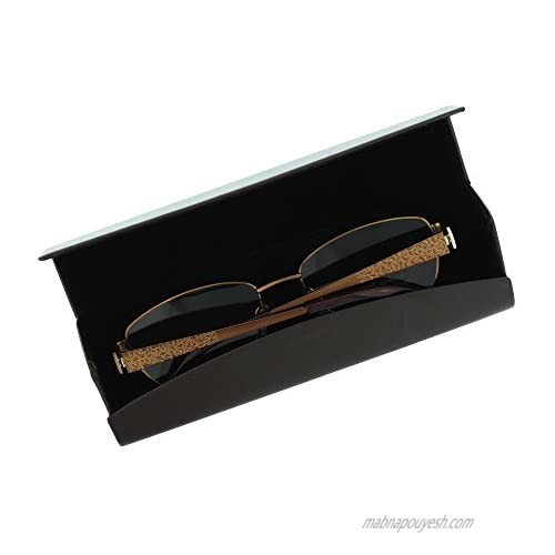 Sleek Angular Faux Leather Hard Glasses Case For Men & Women Fits Small Frames