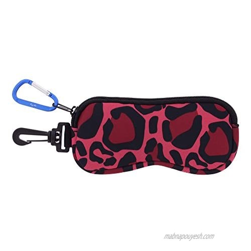 Soft Glasses Case For Men & Women Zip-Up Case With Hook & Carabiner Camouflage