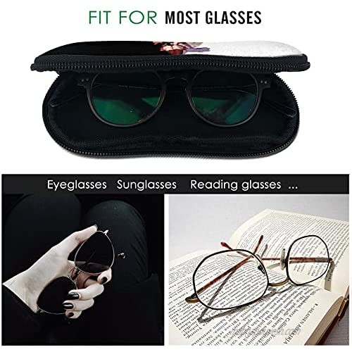 Sunglasses Case Soft For Women And Girl With Carabiner，Eyeglass Cases Portable Zipper Ultra Light Neoprene