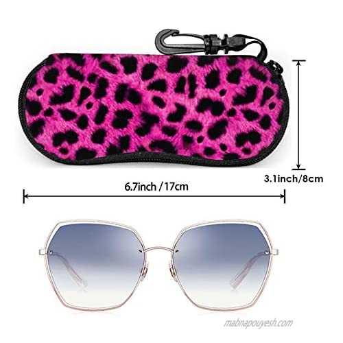 Sunglasses Case Zipper Portable Glasses Case Box Soft with Belt Clip for Women Children Fashion Sports Large