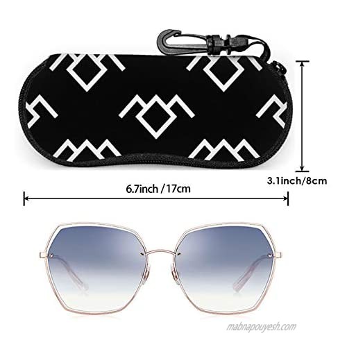 Twin Peaks Owl Petroglyph Glasses Case With Carabiner Ultra Light Portable Neoprene Zipper Sunglasses Soft Case