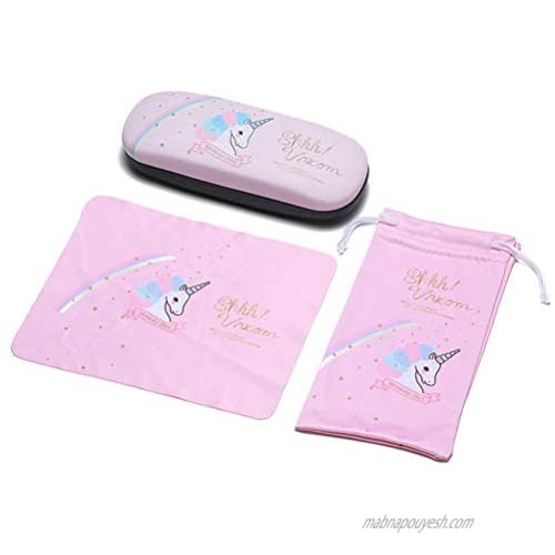 Unicorn Glasses Case Kit with Cleaning Cloth & Eyeglass Pouch Holder Hard Shell