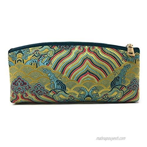Value Arts Zippered Soft Eyeglass Case Pouch Vaco Chic Chinese Silk 7.25 Inches Long