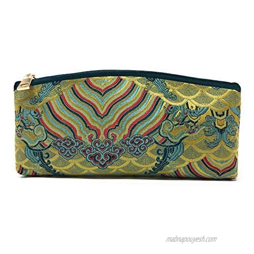 Value Arts Zippered Soft Eyeglass Case Pouch  Vaco Chic Chinese Silk  7.25 Inches Long