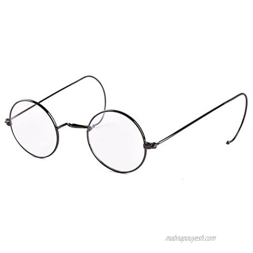 Agstum Retro Small Round Optical Rare Wire Rim Eyeglasses Frame