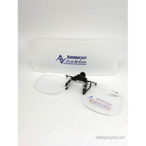 Clip On Reading Glasses 1.5 Clip On and Flip Up Hassle Free Lenses Magnifier +1.50 By American Vision & Vision Clear 130 mm width of all frame apx