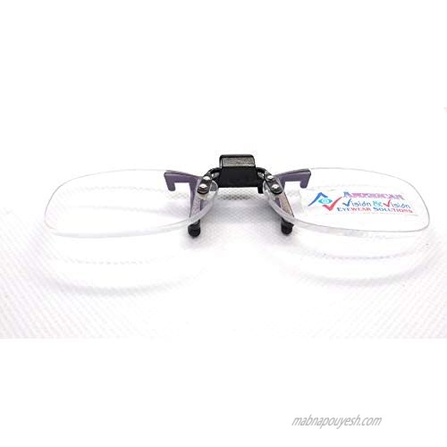 Clip On Reading Glasses 1.5 Clip On and Flip Up Hassle Free Lenses Magnifier +1.50 By American Vision & Vision Clear 130 mm width of all frame apx