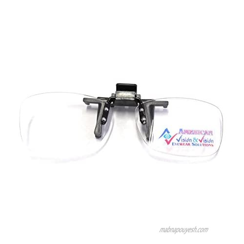 Clip On Reading Glasses 1.5  Clip On and Flip Up Hassle Free Lenses  Magnifier +1.50 By American Vision & Vision  Clear  130 mm width of all frame apx