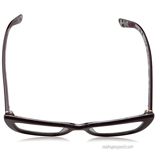 Dolce&Gabbana DG3308 Eyeglass Frames 3202-53 - Bordeaux/Rose And DG3308-3202-53 Bordeaux/Rose and Peony 53/18/145