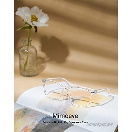 Mimoeye 2 Pack/1 Pack Oversized Blue Light Blocking Glasses Anti Eyestrain Work Gaming TV Glasses for Women and Men