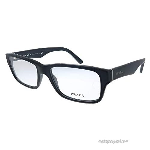 Prada Heritage PR 16MV 1BO1O1 Matte Black Plastic Rectangle Eyeglasses 57mm