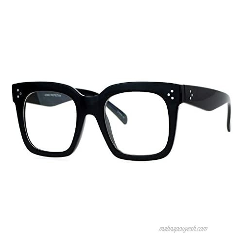 Super Oversized Clear Lens Glasses Thick Square Frame Fashion Eyeglasses