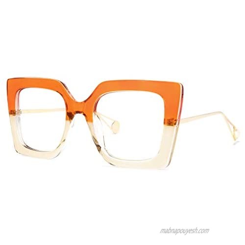 Zeelool Chic Oversized Thick Square Blue Light Blocking Glasses for Women 100% UV400 Protection Eyewear Qatar ZOP01892