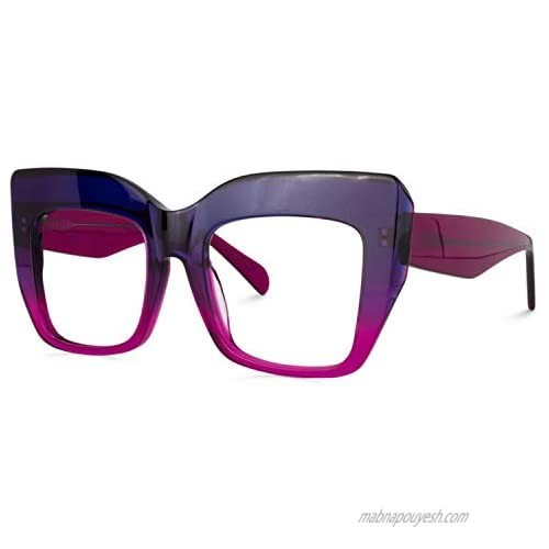 Zeelool Stylish Thick Cat Eye Blue Light Blocking Glasses for Women Charmaine ZOA01901