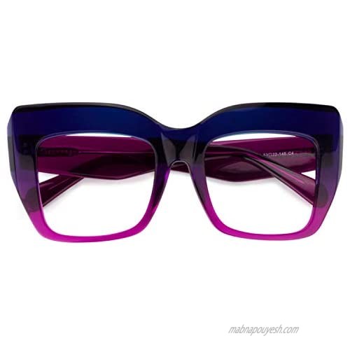 Zeelool Stylish Thick Cat Eye Blue Light Blocking Glasses for Women Charmaine ZOA01901