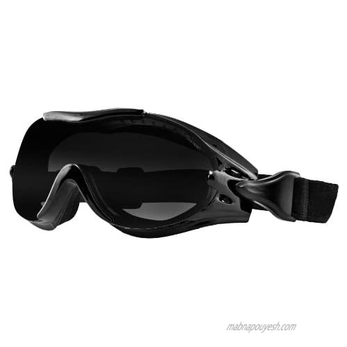 Bobster Phoenix OTG Interchangeable Goggles  Black Frame/3 Lenses (Smoked  Amber and Clear)