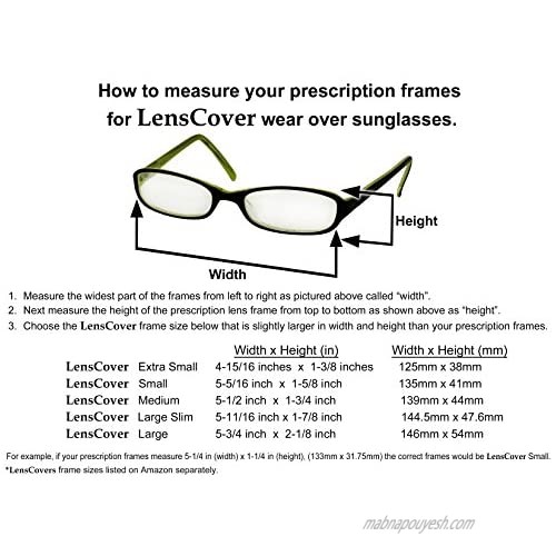 LensCovers Sunglasses Wear Over Prescription Glasses Size Medium Polarized