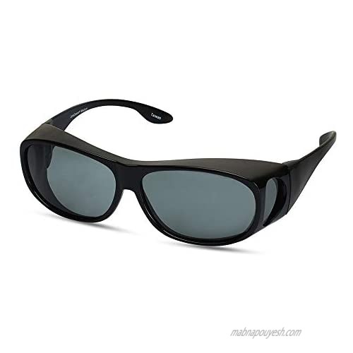LensCovers Sunglasses Wear Over Prescription Glasses  Size Medium  Polarized