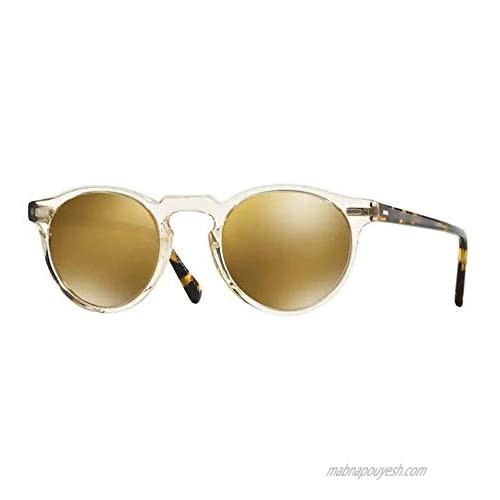 Oliver Peoples 5217 1485W4 Buff Dark Brown Tortoise Gregory Peck Sun Round Sung